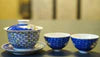 Jingdezhen Artisan Doucai Porcelain Peacock Feather Gaiwan Set