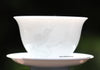 Treasure Jingdezhen White Porcelain Gaiwan Engraved Bird and Moon